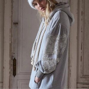 Free People Encrusted Sweatshirt/Hoodie size small NEW SOLD OUT